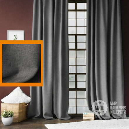 Готовые шторы под лен ДЖЕРРИИ (арт. BL01-274-05) - (140х270)х2 см. - серый