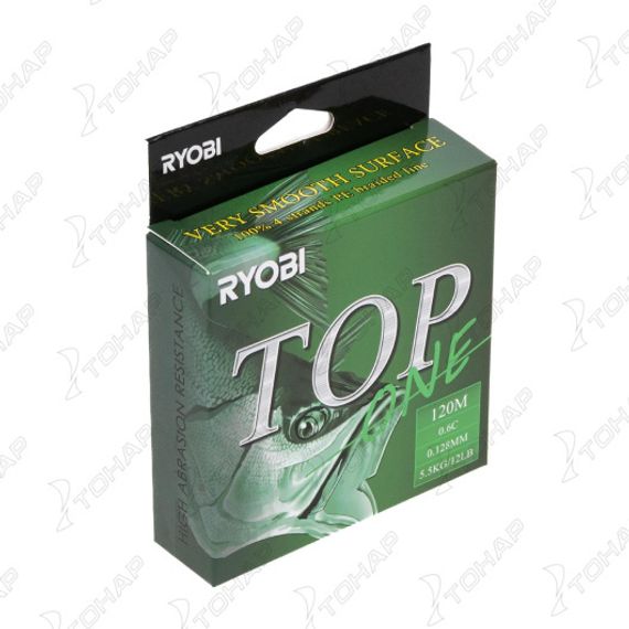 Шнур TOP PE4X-120M 0.6/d-0.128mm Dark green Ryobi
