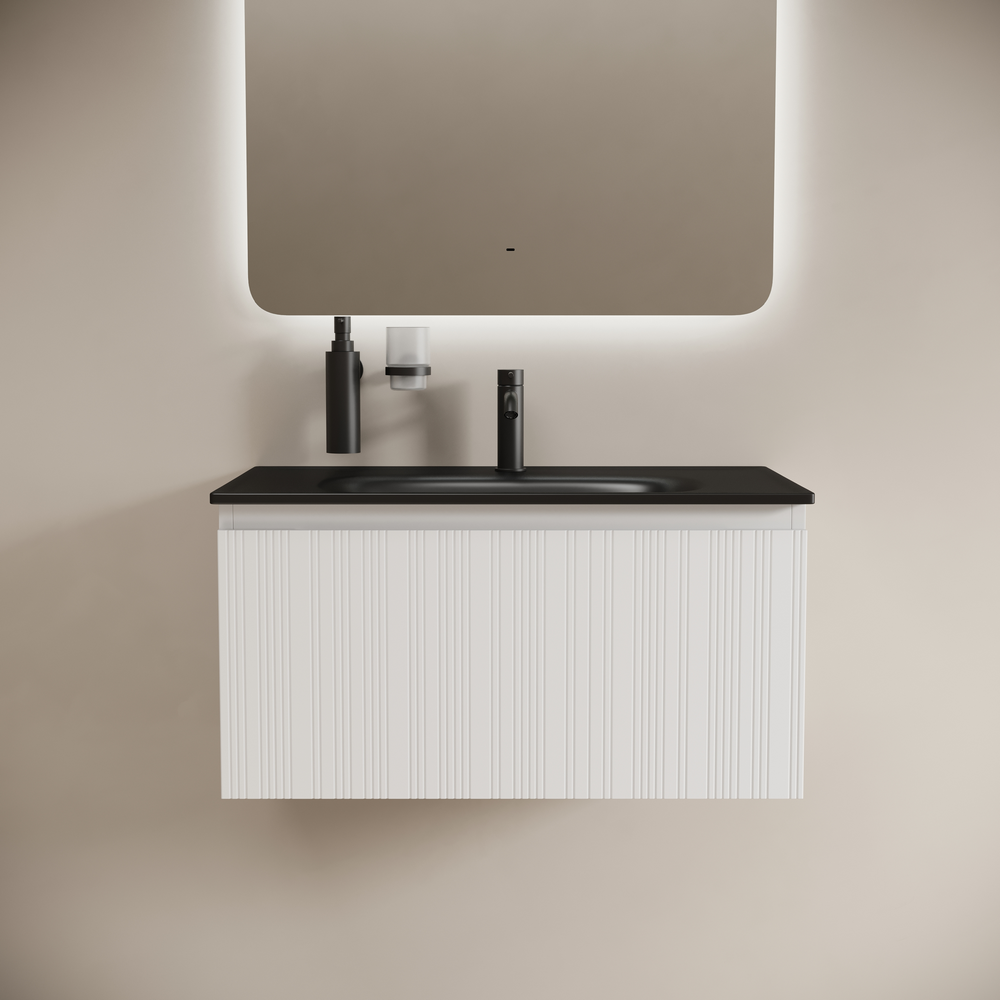 Тумба подвесная Sancos Code 785х453х400, c одним ящиком оснащенным доводчиками, цвет белый , арт. CD80W