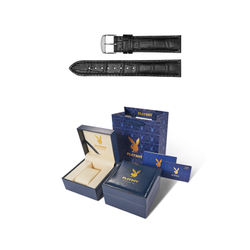 Playboy Quartz Movement Stainless Steel Watchband Men"s Watches Black Dial