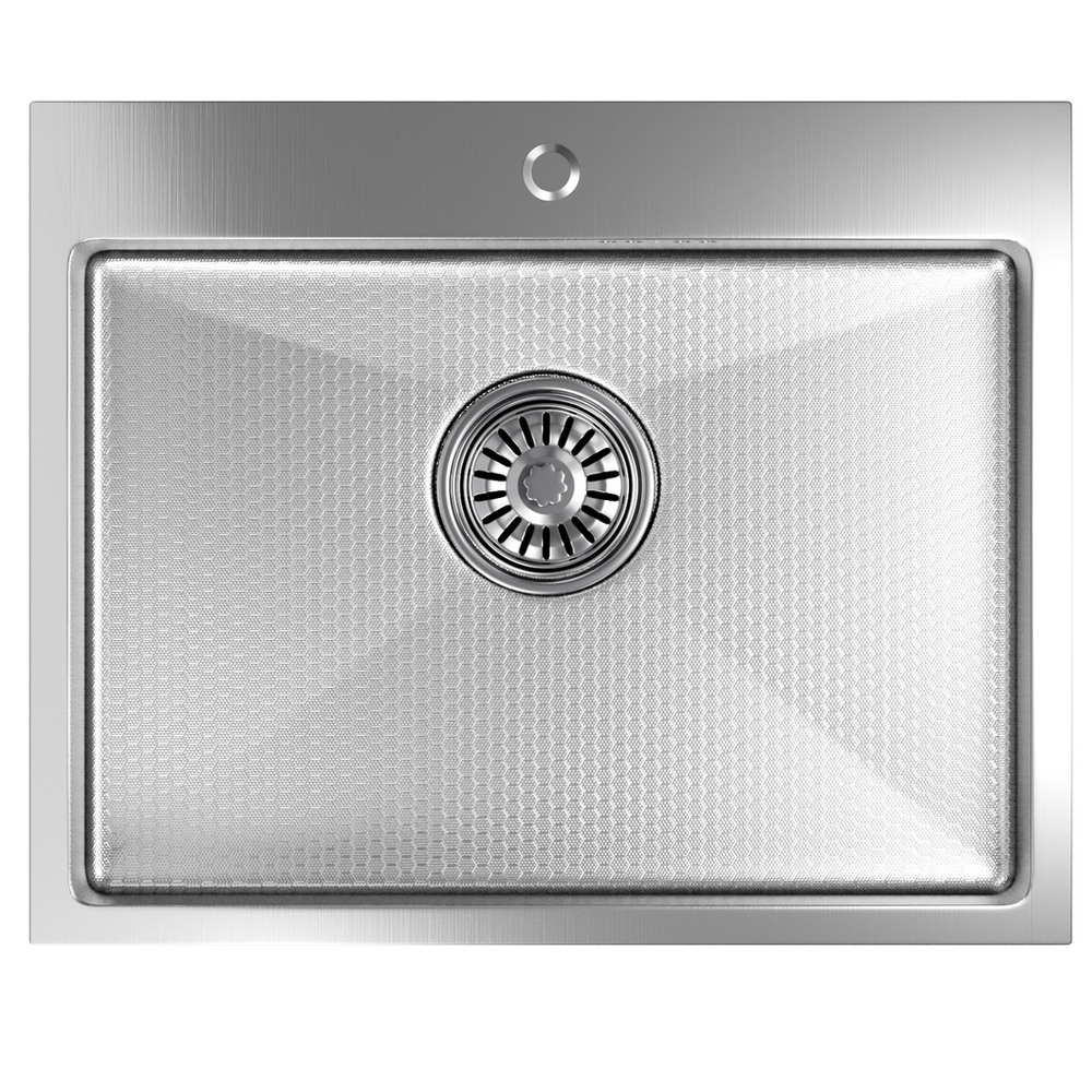 Мойка настол.монтаж 53х43 (3,0) вып 3 1/2  MIXLINE PRO 22см с сифоном (сатин НАНО декор)