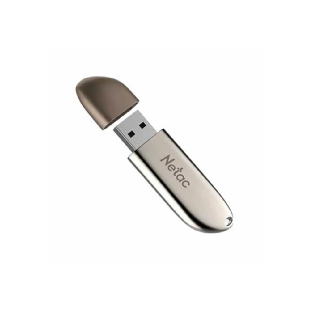 Флеш-драйв 64ГБ NETAC U352, USB 2.0, металлический корпус, серебристый