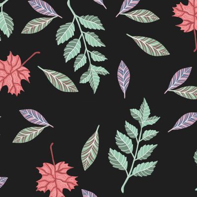 Autumn leaves pattern, seamless background and illustration
