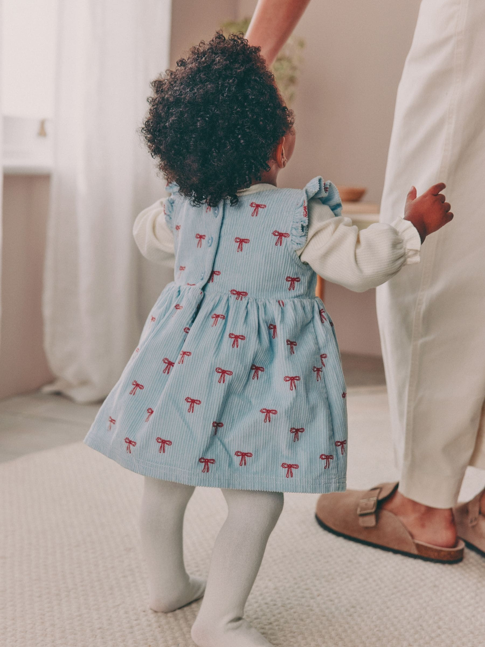 Комплект из трех предметов для девочки Next AN7-947, Голубой, Молочный