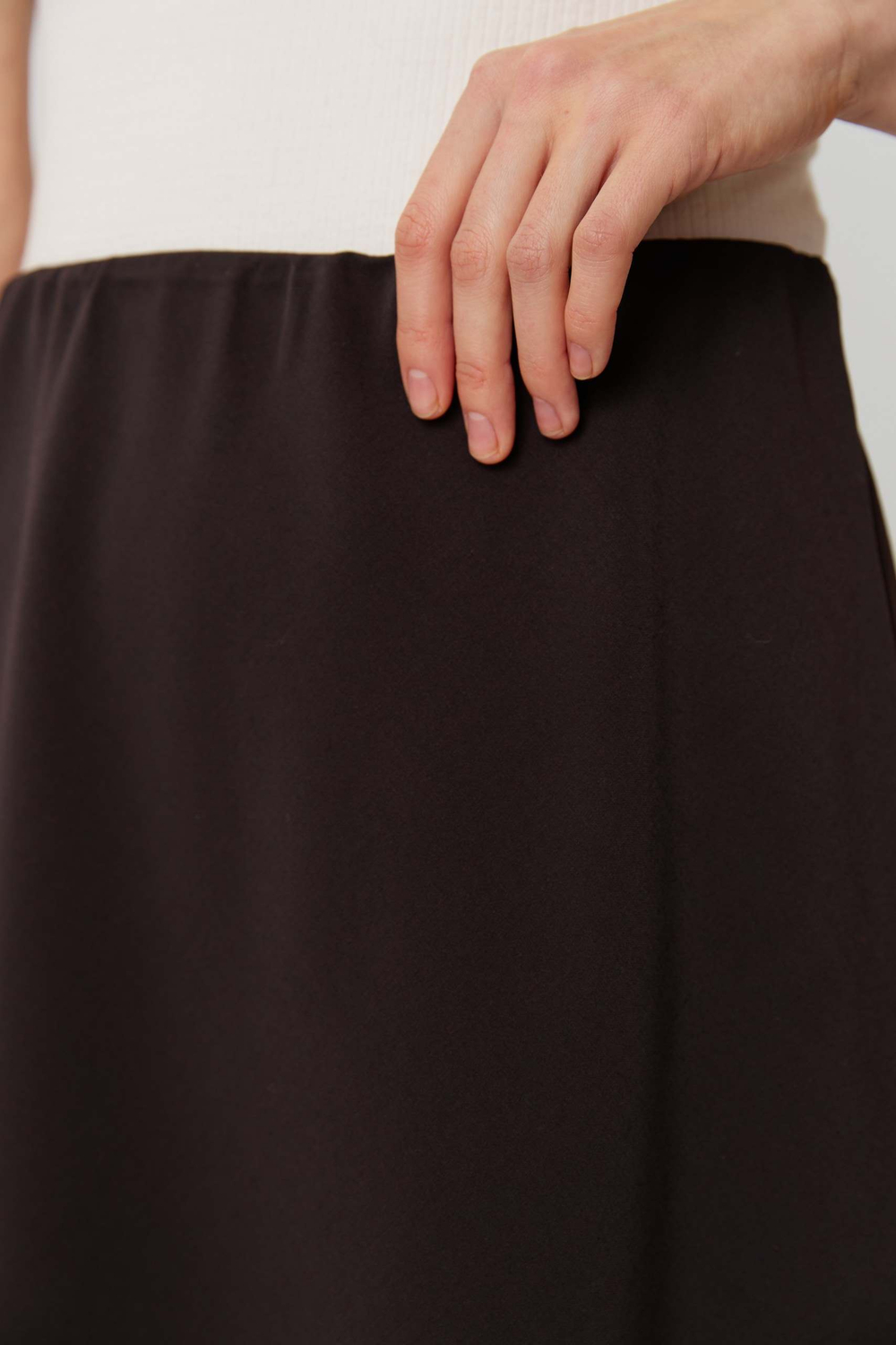 Юбка макси из шоколадной шерсти