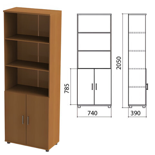 Шкаф полузакрытый "Монолит", 740х390х2050, цвет орех гварнери (КОМПЛЕКТ)