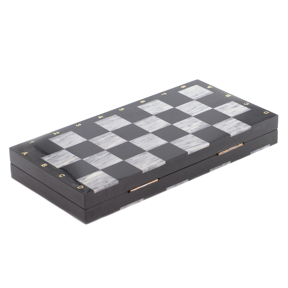 Шахматы, шашки, нарды 3 в 1 змеевик мрамор 430х430 ммАртикул:  R9399