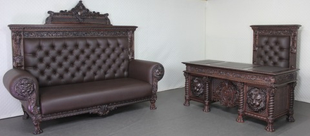 Кабинетный ансамбль "Властелин решений" ( диван + кресло + стол)