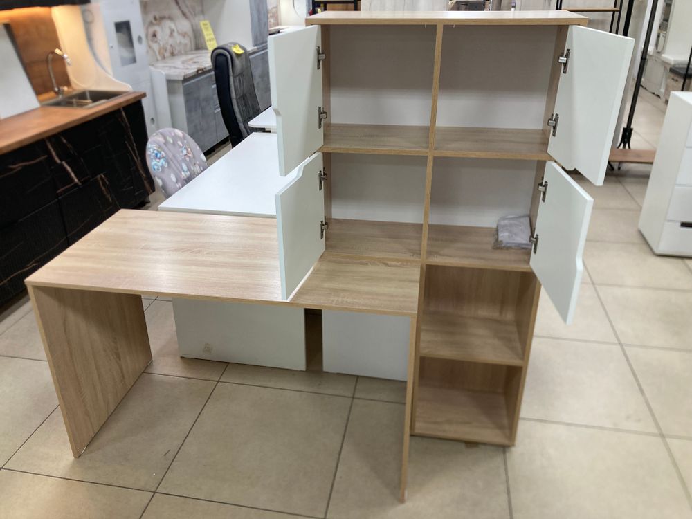 Стол письменный Квадро дуб сонома/белый