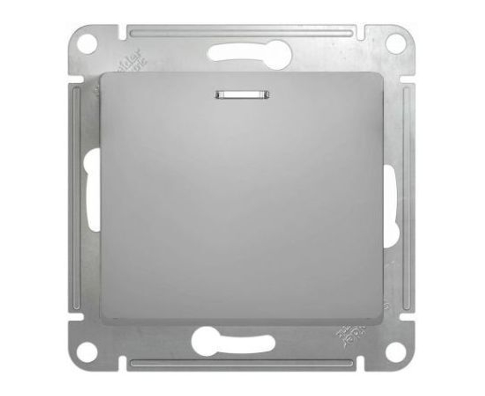 Выключатель 1-кл. СП Glossa 10А IP20 (сх. 1а) 10AX с подсветкой механизм алюминий GSL000313 Schneider Electric