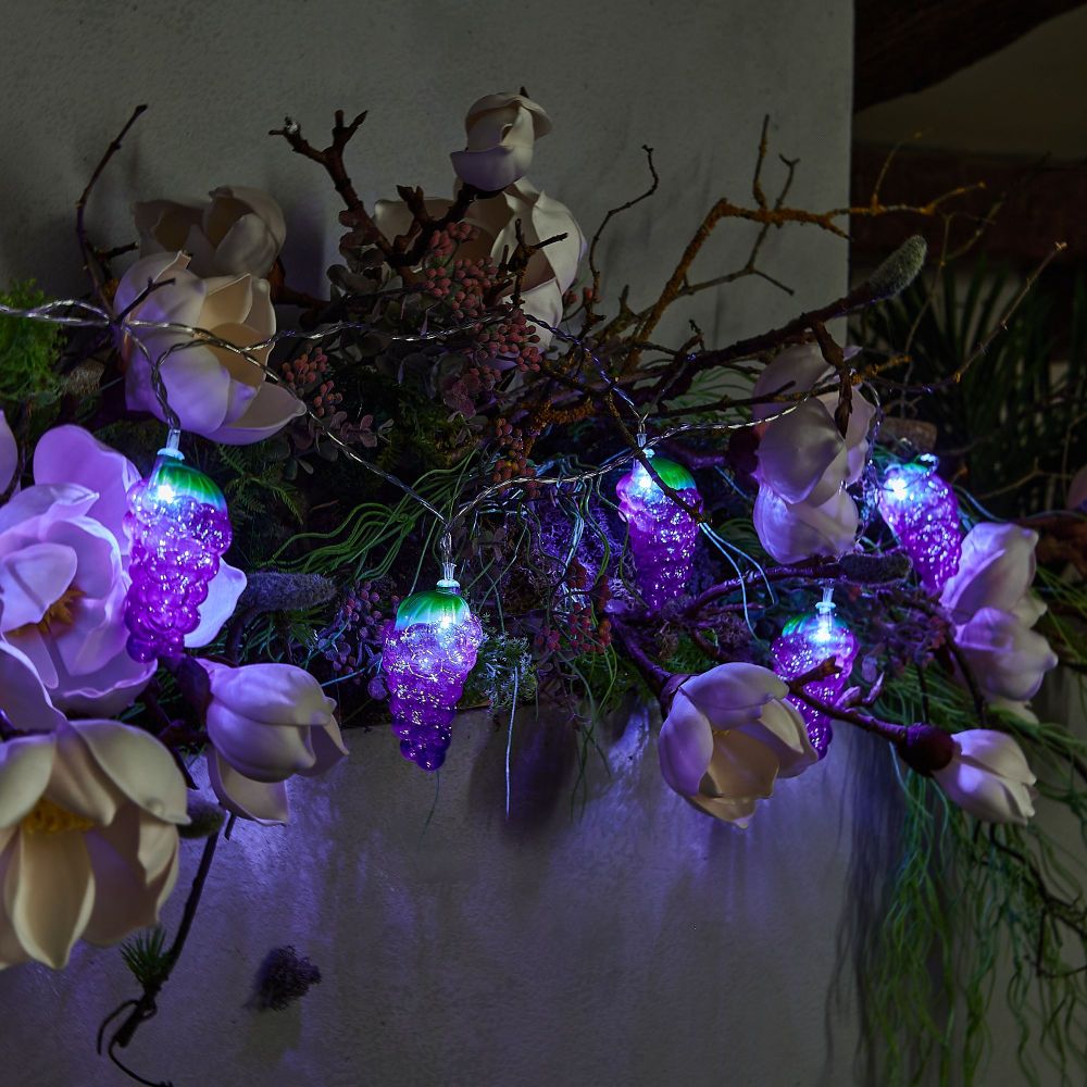 ULD-S0400-010-STB-2AA WHITE IP20 GRAPES Гирлянда светодиодная на батарейках 2AA не в-к. Виноград. 4м. 10 светодиодов. Белый свет. Провод прозрачный. TM Uniel.