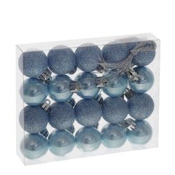 GAEM Набор из 20шт, Украшение новогоднее Шар "Снежок голубой", D3 см, L3 W3 H4 см