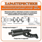 Гайковерт ручной мясорубка 1" с удлинителем 26 см, 4800 Нм, 1:69