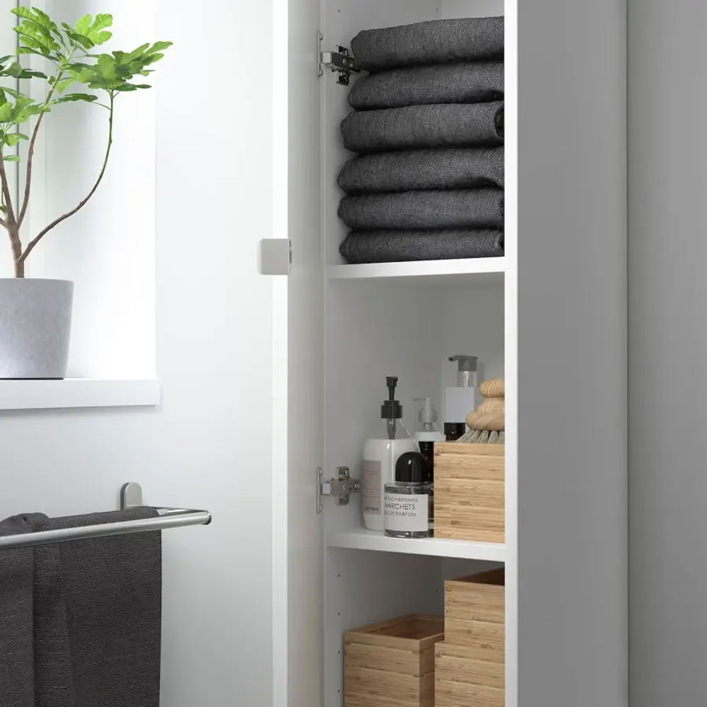 Высокий шкаф с дверцами - IKEA ENHET, белый, 30х32х180 см, ЭНХЕТ ИКЕА
