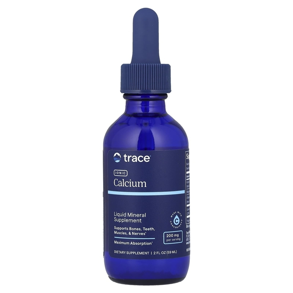 Trace Minerals Ionic Calcium 200 mg 59 мл , Кальций