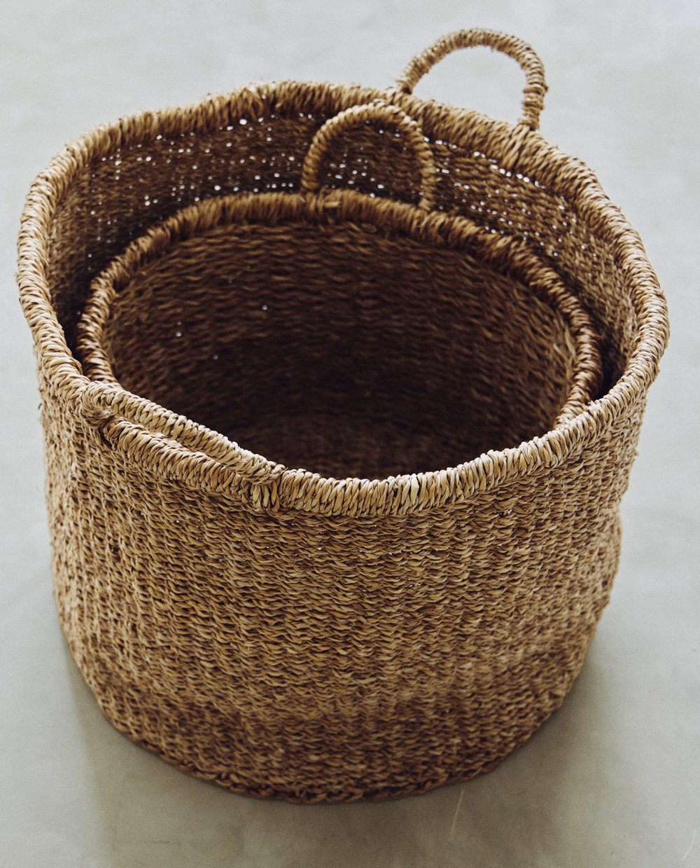 Zara Home Корзина из морской травы, цвет коричневый, 40 см · 2130/049