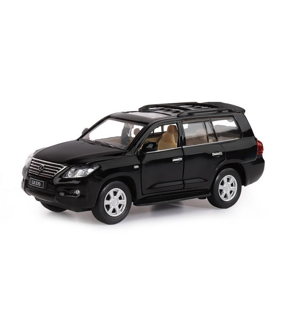 Машина "АВТОПАНОРАМА" Lexus LX570, черный, 1/32, свет, звук, инерция, в/к 17,5*13,5*9 см