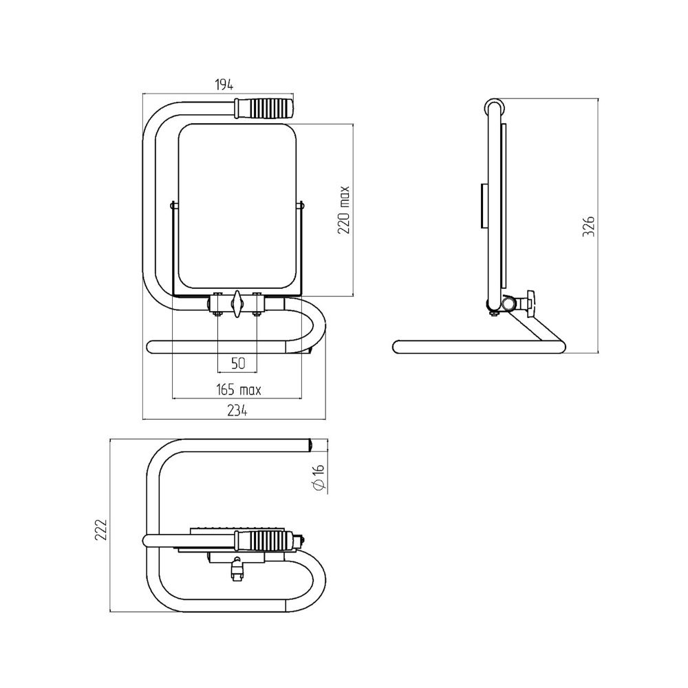 UFV-F01-50-220 YELLOW N1 Подставка переносная для прожектора. Регулируемое крепление. Корпус желтый. TM Uniel
