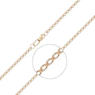 Браслет из красного золота с алмазной гранью (плетение «Двойной ромб»)