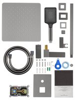 Душевая система встраиваемая WONZON & WOGHAND CUBE 2.0, Темный графит (WW-88939068-BGM)