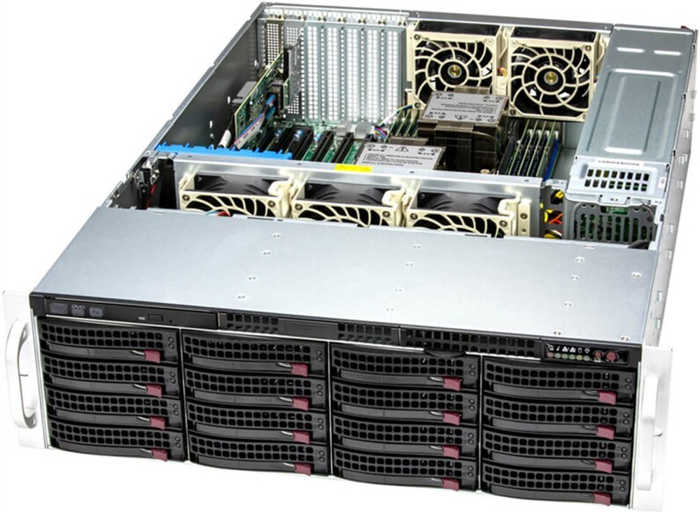 Серверная платформа Supermicro SuperStorage 3U Server 631E-E1CR16H no CPU(2) 5th/4th gen(MCC carrier)/TDP270/no DIMM(16)/16x3.5/2.5 SATA/SAS