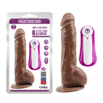 Реалистичный фаллоимитатор на присоске с вибрацией JEFF STRYKER 8.9" (Цвет: коричневый)