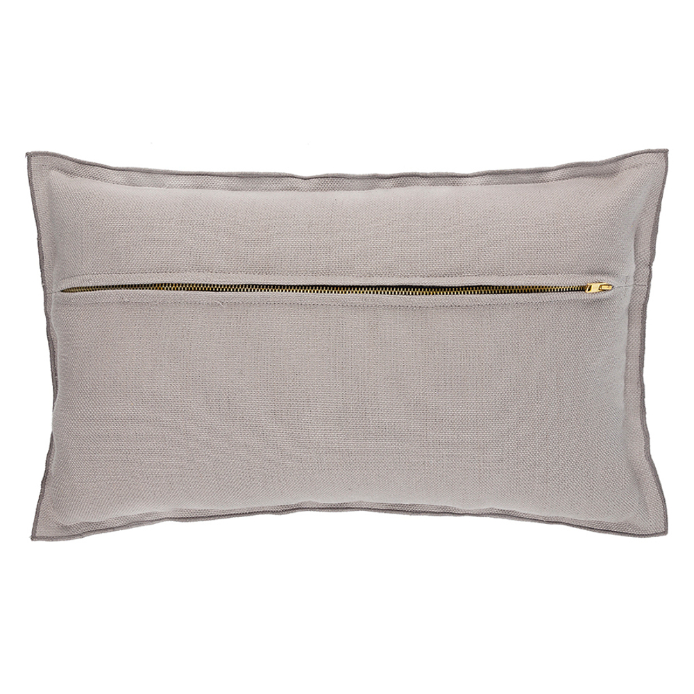 Чехол на подушку из фактурного хлопка серого цвета с контрастным кантом из коллекции essential, 30х50 см