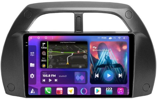 Магнитола для Toyota RAV4 2 2000-2003 - FarCar 3064M монитор 9.5" 2K QLED на Android 13, TS10, CarPlay, 4G SIM-слот