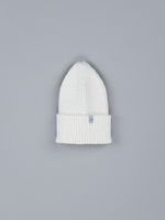 Шапка свечка из смесовой шерсти однослойная с отворотом "Молоко" подростковая