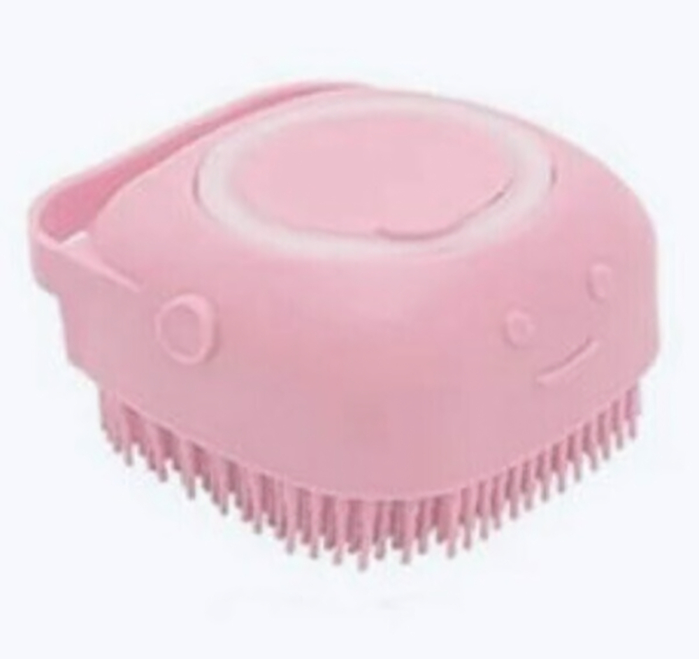 Щетка для вычесывания шерсти и мытья «Счастливый хвост!», цвет розовый, 8*4,5см/80мл (коробка)