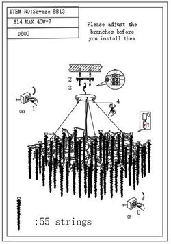 Подвесная люстра iLamp Savage 8813-D600 GD
