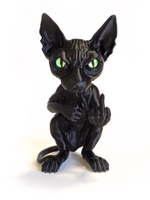 Фигурка кота, недовольный Сфинкс, 3Д печать, высота 13,5 см., черный