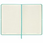 Блокнот в клетку с резинкой А5 (148x218 мм), 80 л., под кожу бирюзовый BRAUBERG "Metropolis X", 111035