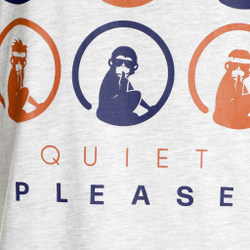 Мужское теннисное поло Quiet Please Retro Monkey T-Shirt Men - Lightgrey, Multicoloured