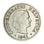 Switzerland, 5 Rappen, 1941 – Libertas Series, XF