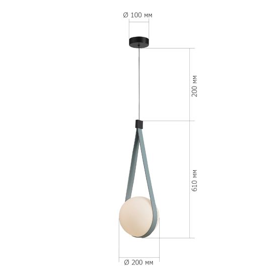 SL2002.423.01 Светильник подвесной ST-Luce Черный, Голубой/Белый E27 1*60W MOONBAG