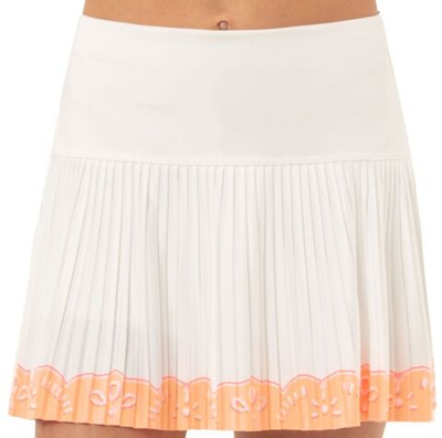 Юбка для девочки теннисная Lucky in Love Girls Eyelet Go Border Pleated Skirt - white/orange frost