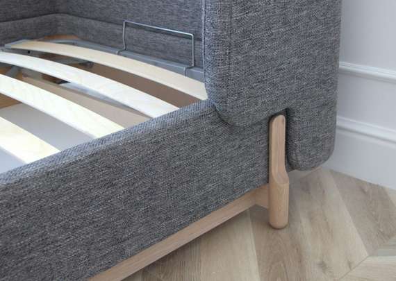 Кровать с подъемным механизмом Basic, 90х200 см (серый, рогожка)