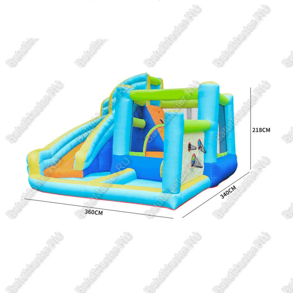 Батут домашний "Водная горка 2" 4,5*4*2,6 м