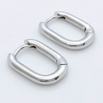 Швензы-кольца, родиевое покрытие, размер 17*13 мм, цена за пару