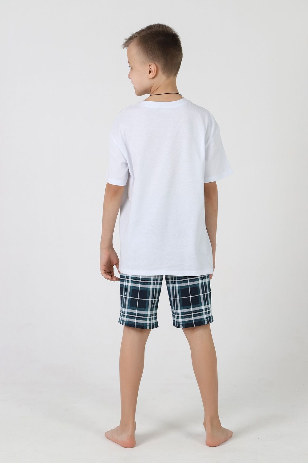 Шорты для мальчика Патрик-2 Виотекс КЛЕТКА ПЕТРОЛЬ
