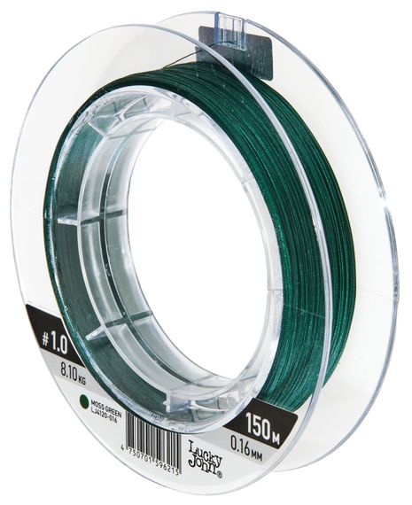 Шнур плетёный Lucky John Addict х8 BRAID Moss Green 150/016