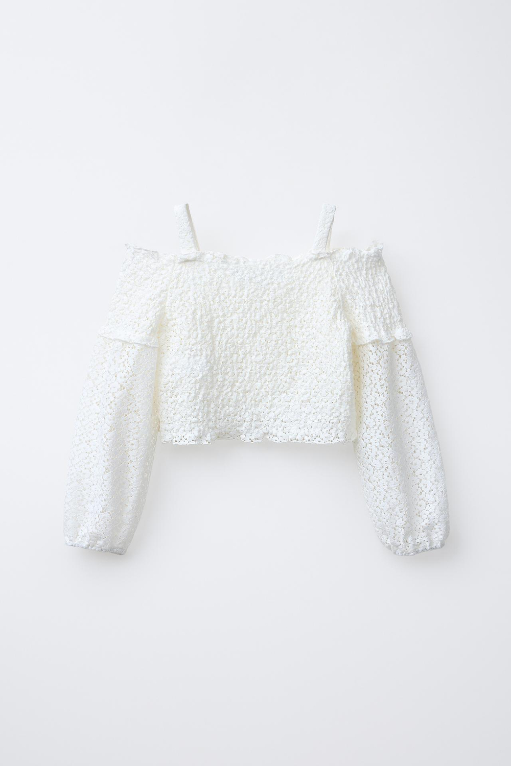 ZARA ТОП ИЗ РЕЛЬЕФНОЙ ТКАНИ С ЗАПÁХОМ, ЭКРЮ