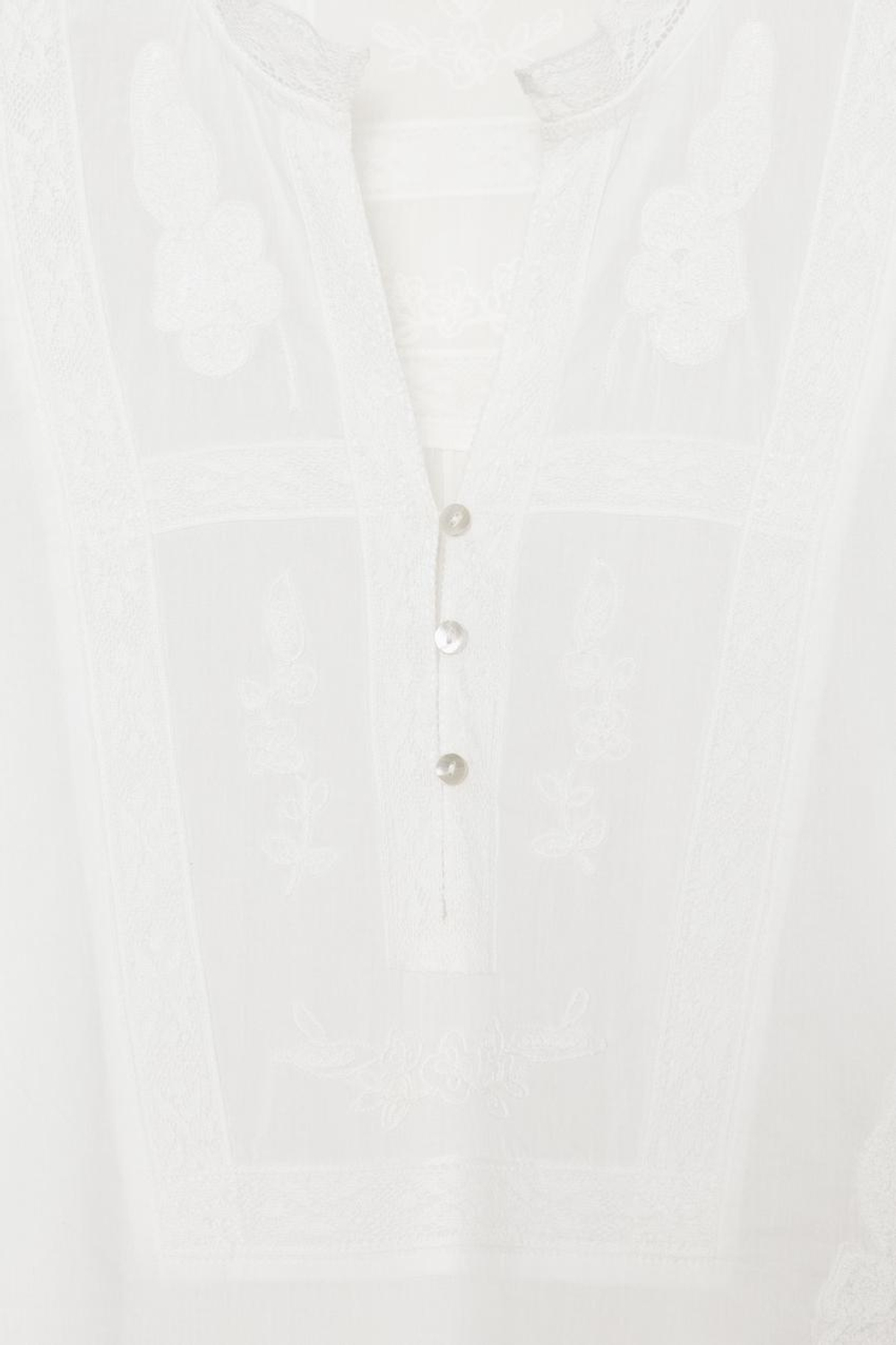 ZARA БЛУЗА С ВЫШИВКОЙ — ZW COLLECTION, ЭКРЮ
