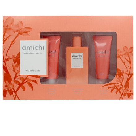 Женская парфюмерная композиция Amichi Mandarine Musk Lot 3 pz Eau de Toilette vaporizador 75 ml + gel ducha 75 ml + молочко для тела 75 ml
