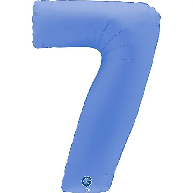 G Шар (40''/102 см) Цифра, 7, Голубой Лотос, Матовый (БГ-60)