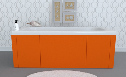 Экран под ванну комбинированный TR-8-215 оранжевый матовый soft touch