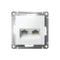 Розетка компьютерная 2-м AtlasDesign RJ45 кат.5E механизм бел. SE ATN000185