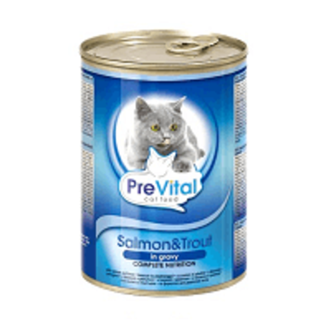 PreVital Classic консервы для кошек с лососем и форелью в соусе