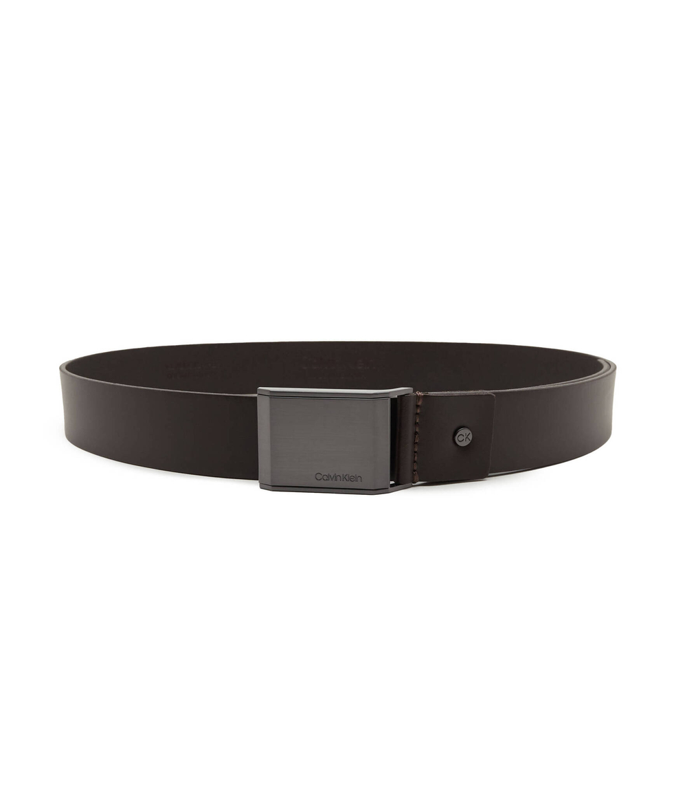 Кожаный ремень ADJ BEVELED PLAQUE 35MM Calvin Klein - коричневый(K50K510950)